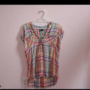 Colorful plaid tshirt